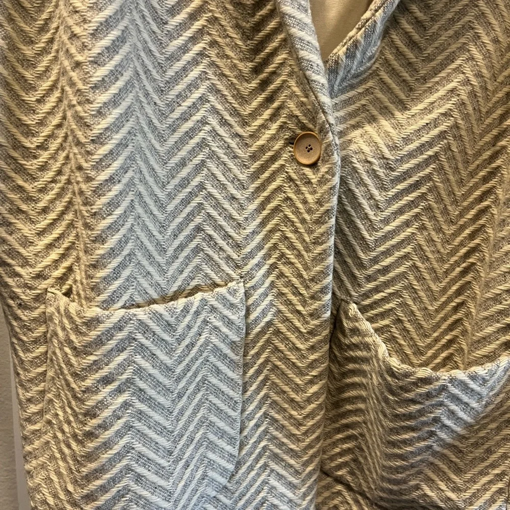 Portuguese Wool Pieper Coat in Neutral Mix-Match Hereingbone - Picture 7 of 9